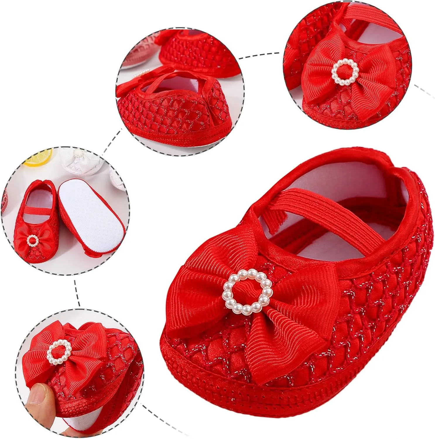 Baby Shoes Fashion Soft Sole Toddler Shoes Pearl Dress Flower Princess Shoes Toddler Shoes Infant Boy Dress Shoes