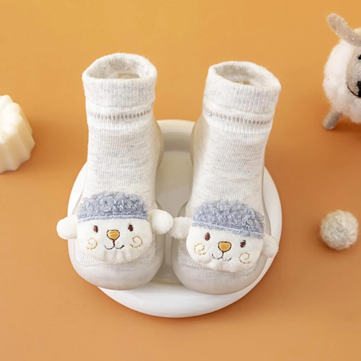 Baby Shoes First Walking Shoes Toddler Boys Girls Non Slip Rubber Sole Cute Slippers For Infant Indoor Sock Shoes