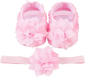 Baby Shoes Hairband Set 01 Year Old Baby Shoes 246 August Newborn Soft Sole Walking Shoes Trend Girl Shoes Size 4