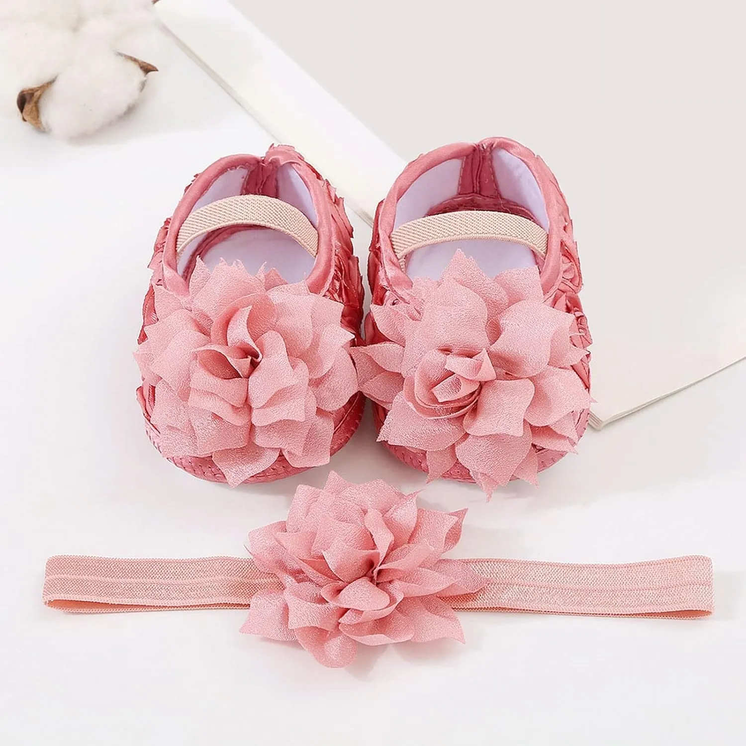 Baby Shoes Hairband Set 01 Year Old Baby Shoes 246 August Newborn Soft Sole Walking Shoes Trend Girl Shoes Size 4