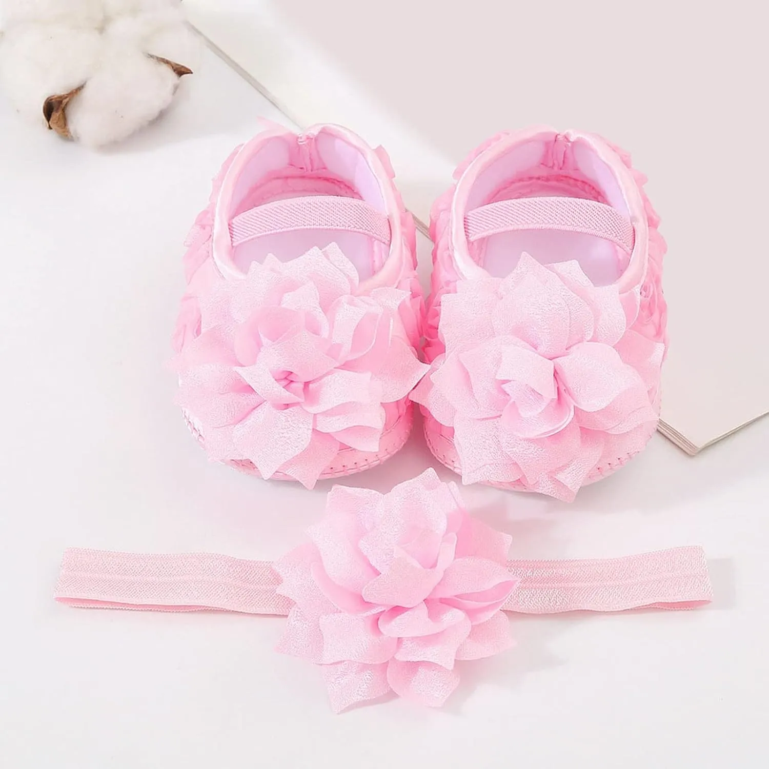 Baby Shoes Hairband Set 01 Year Old Baby Shoes 246 August Newborn Soft Sole Walking Shoes Trend Girl Shoes Size 4
