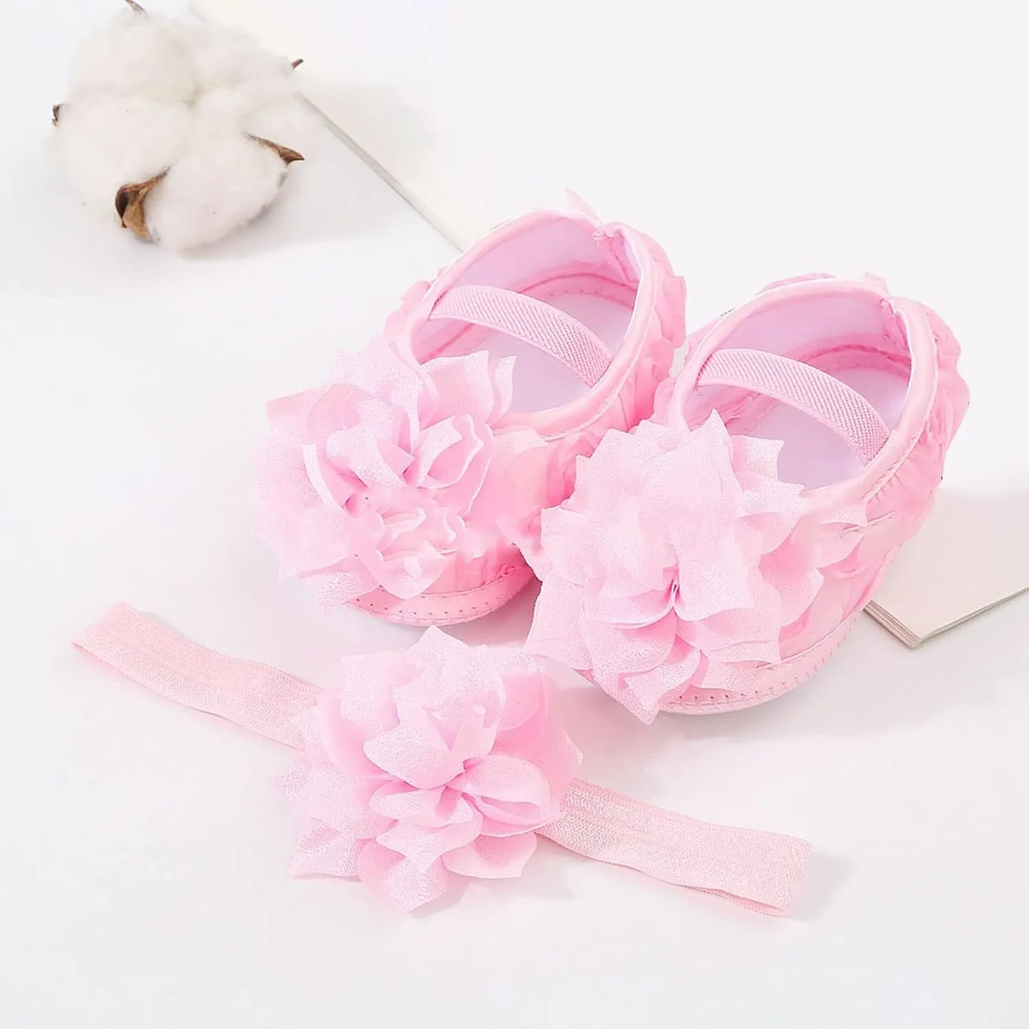 Baby Shoes Hairband Set 01 Year Old Baby Shoes 246 August Newborn Soft Sole Walking Shoes Trend Girl Shoes Size 4
