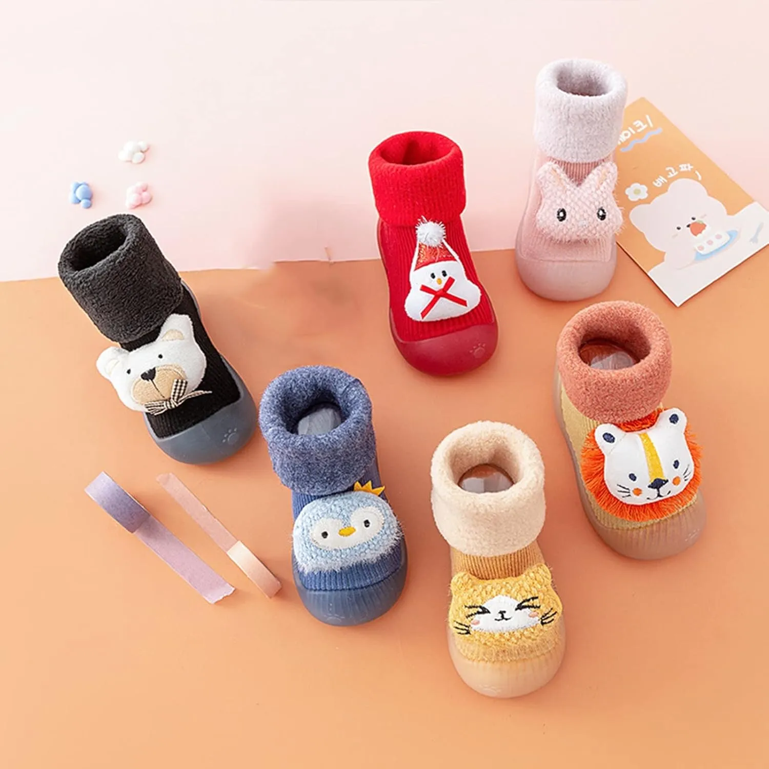 Baby Shoes Warm Winter Cartoon Baby Shoes Baby Soft Sole Shoes Babies First Shoes for Walking (Yellow, 1.5-2 Years)