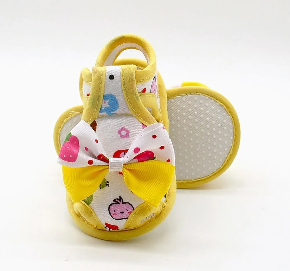 Baby Shoes,Newborn Infant Baby Girls Summer Bow Soft Sole Toddler Anti-Slip Shoes Sandals 0-18Months