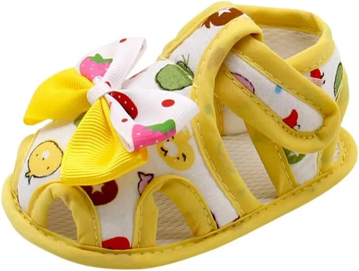 Baby Shoes,Newborn Infant Baby Girls Summer Bow Soft Sole Toddler Anti-Slip Shoes Sandals 0-18Months