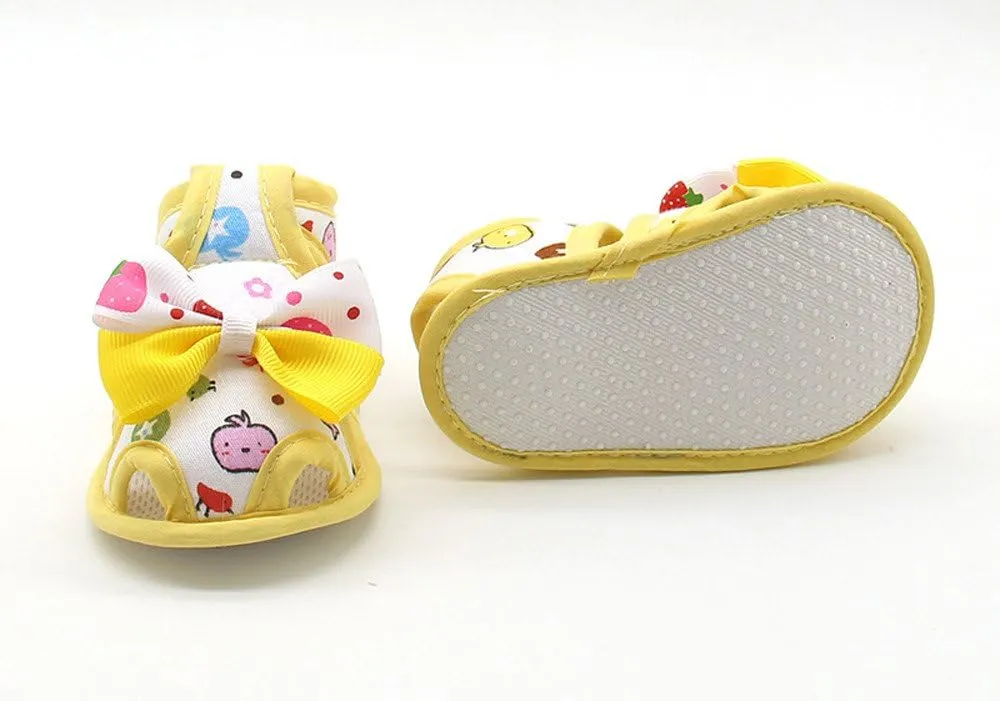 Baby Shoes,Newborn Infant Baby Girls Summer Bow Soft Sole Toddler Anti-Slip Shoes Sandals 0-18Months
