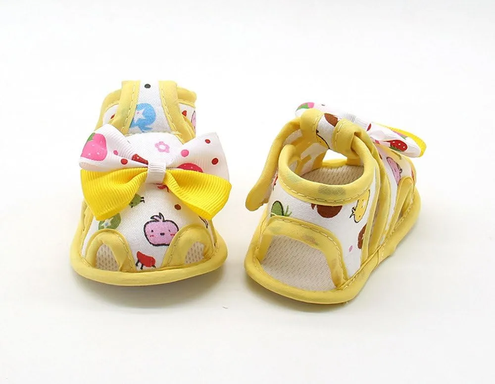 Baby Shoes,Newborn Infant Baby Girls Summer Bow Soft Sole Toddler Anti-Slip Shoes Sandals 0-18Months