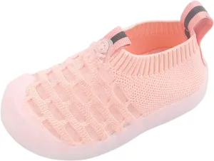 Baby Single Shoes Girls Leisure Shoes Mesh Shoes Breathable Soft Sole Sport Shoes Socks Outdoor Shoes (Pink, 16)