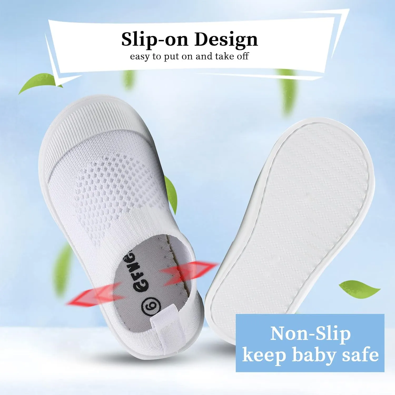 Baby Sneakers Toddler First-Walking Breathable Mesh Shoes Boys Girls Breathable Mesh Sneakers Lightweight Non-Slip Walking Infant Shoes