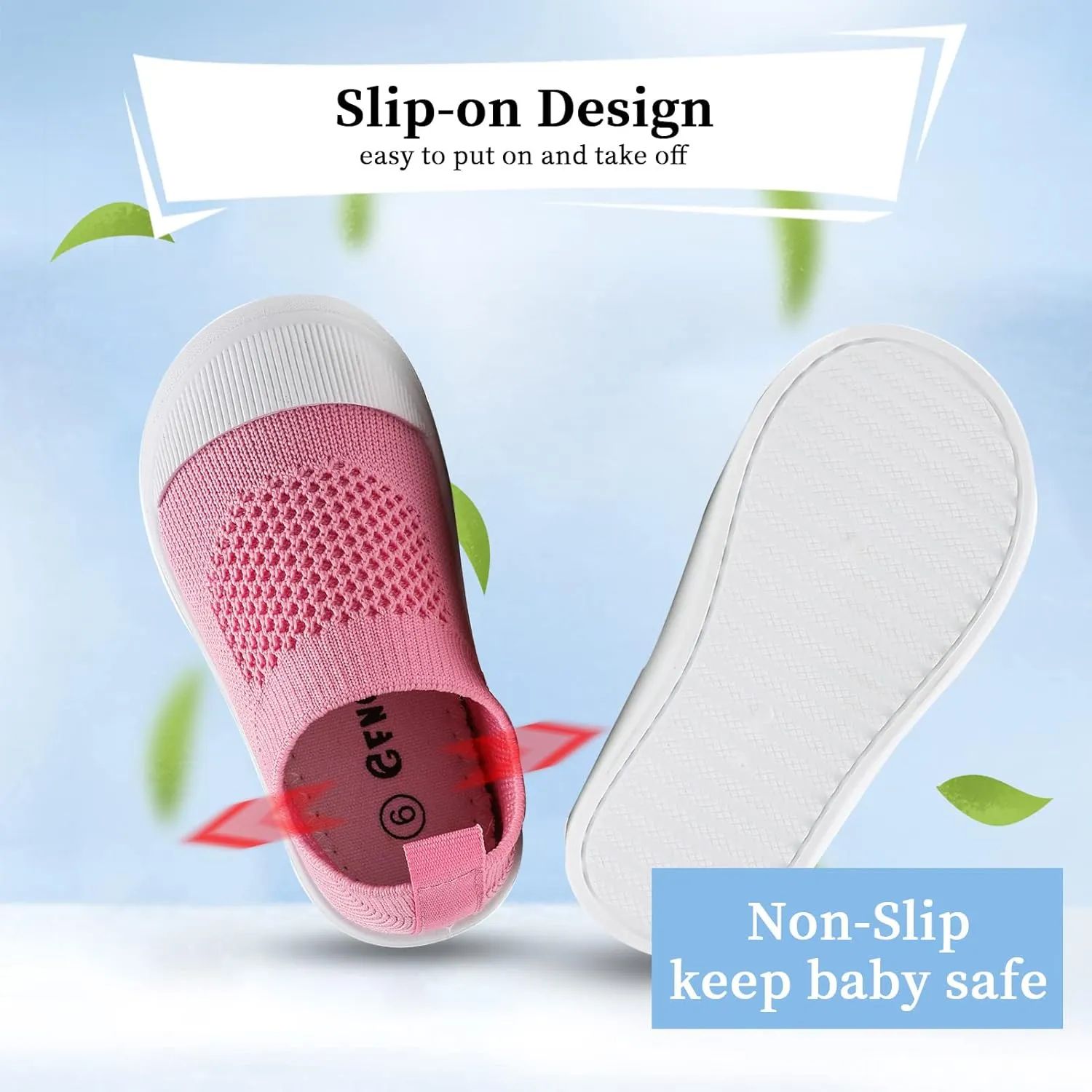 Baby Sneakers Toddler First-Walking Breathable Mesh Shoes Boys Girls Breathable Mesh Sneakers Lightweight Non-Slip Walking Infant Shoes