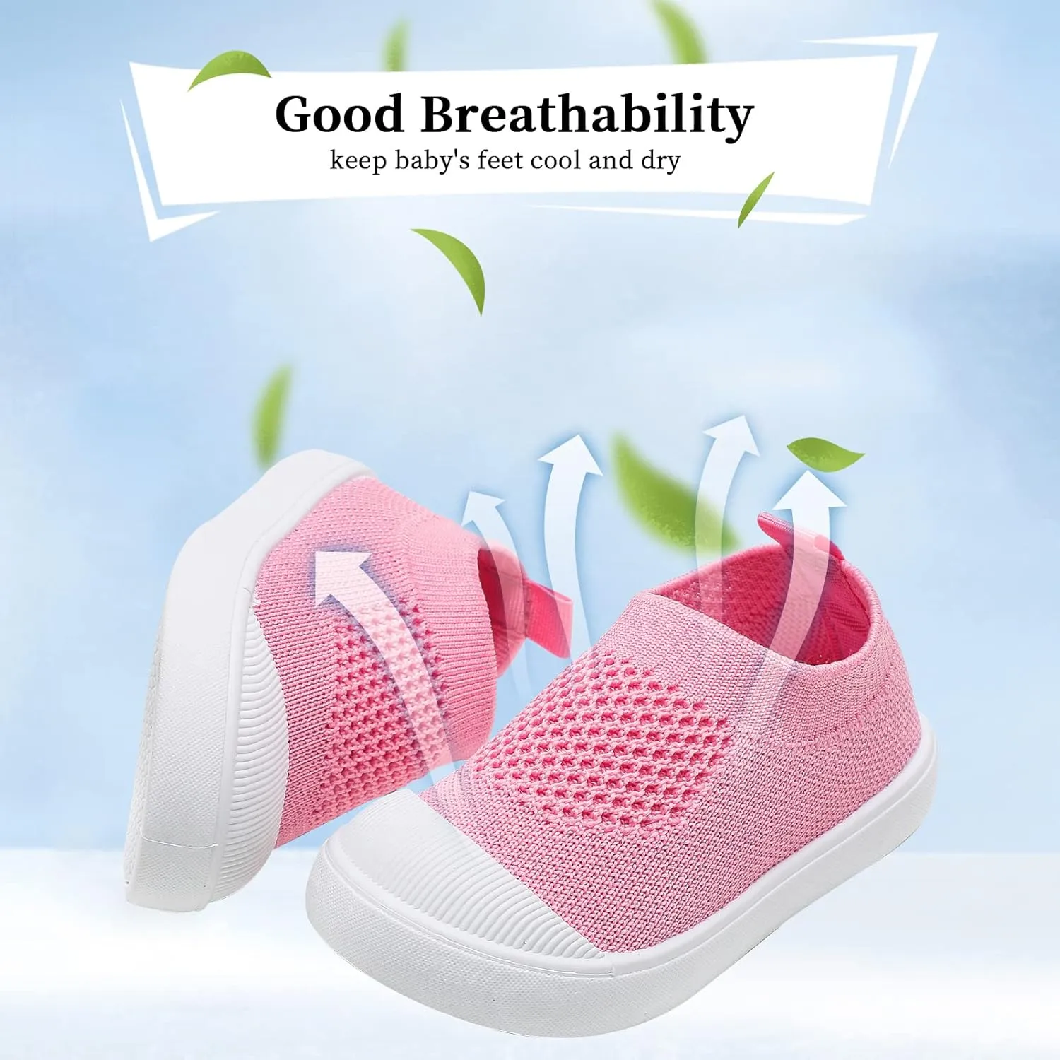 Baby Sneakers Toddler First-Walking Breathable Mesh Shoes Boys Girls Breathable Mesh Sneakers Lightweight Non-Slip Walking Infant Shoes