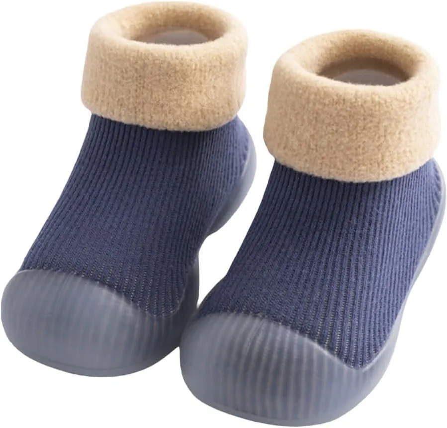 Baby Sock Shoes First Walking Shoes Infant Non-Slip Breathable Girls Slippers Soft Rubber Sole Slip On Sneaker