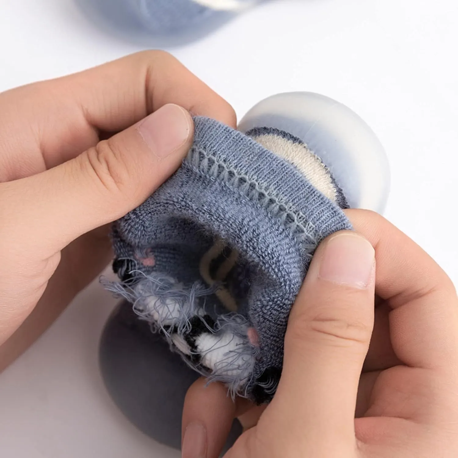 Baby Sock Shoes Kids Toddler Baby Boys Girls Solid Warm Knit Soft Sole Rubber Shoes Slipper Stocking First Walking Shoes
