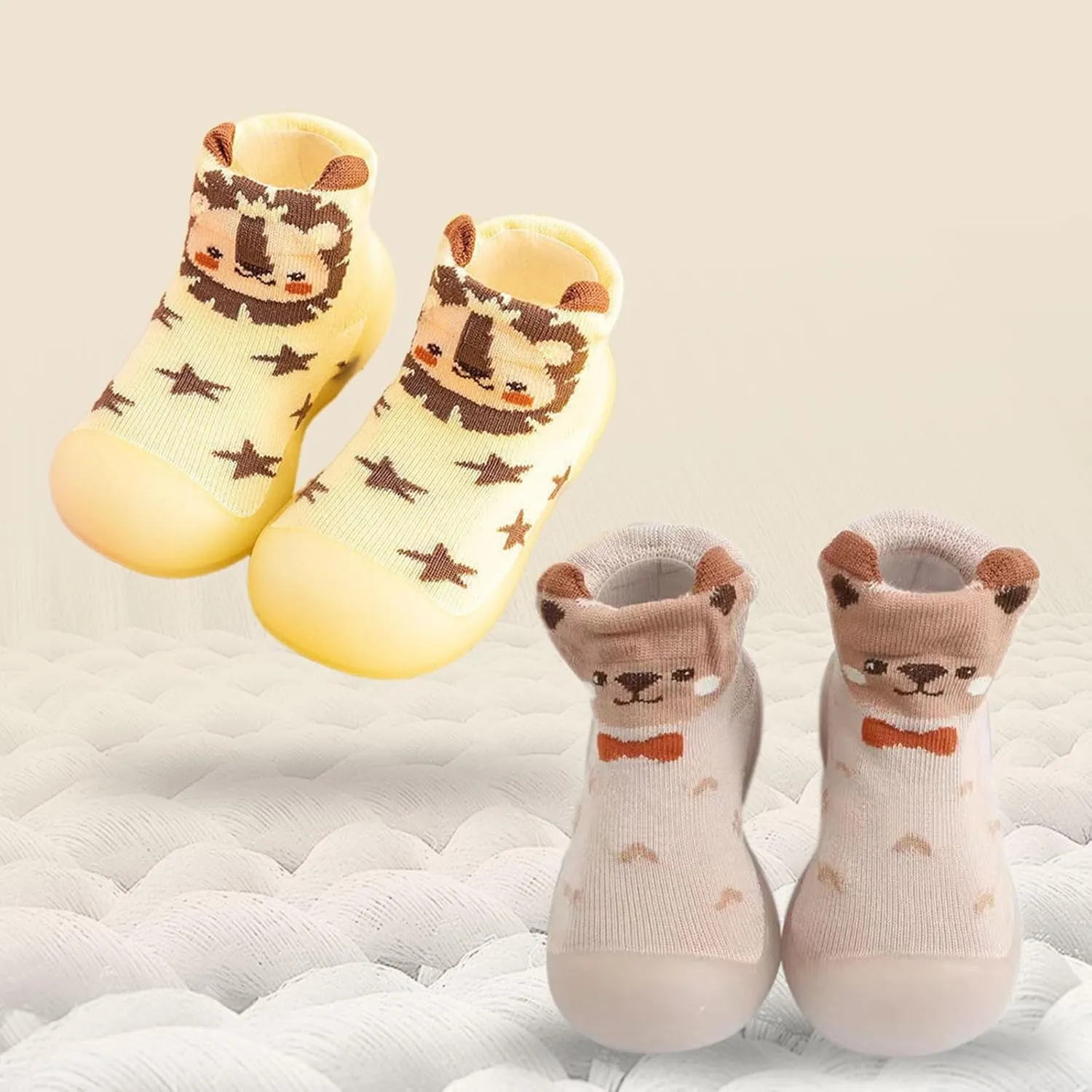 Baby Sock Shoes Toddler Walking Shoes Infant Non-Slip Indoor Cartoon Slippers Soft Rubber Sole Slip On Sneaker