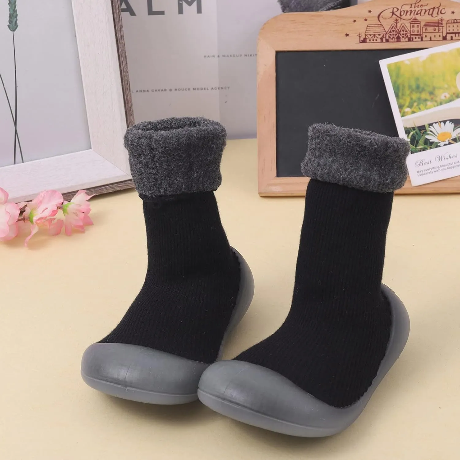 Baby Socks Shoes Soft Soles Spring and Winter Walking Early Education Baby Snow Shoes Socks Solid Color 6c Girls Shoes