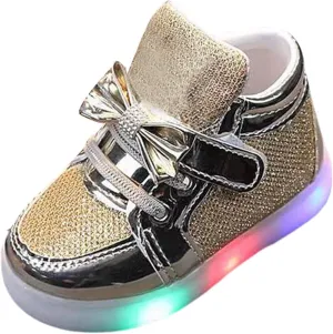 Baby Toddler Boys Girl Led Light Up Casual Shoes 17 Years Kids artoon Rabbit Luminous Bow Sport Shoes Sneakers