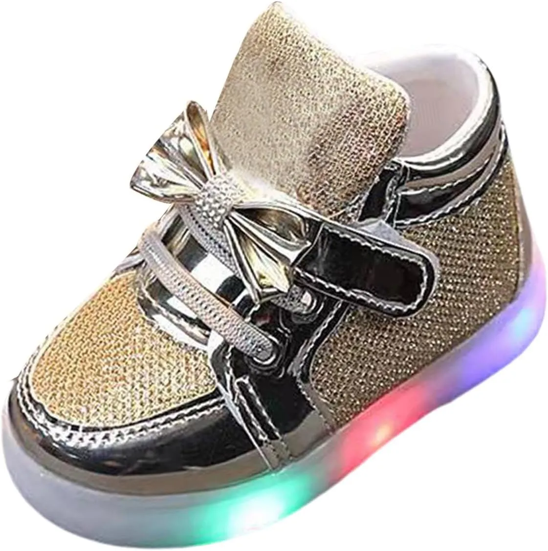 Baby Toddler Boys Girl Led Light Up Casual Shoes 17 Years Kids artoon Rabbit Luminous Bow Sport Shoes Sneakers