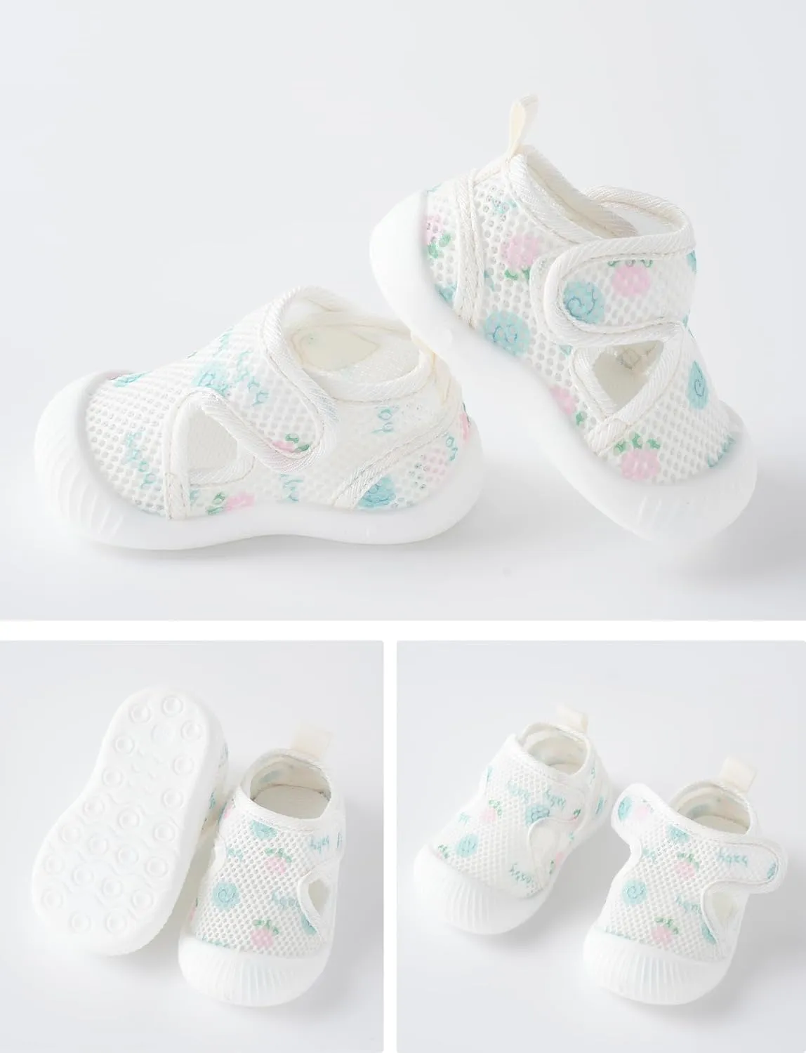 Baby Toddler First Walking Shoes Slip On Soft Sneakers Breathable Mesh Sandals Wide Toe Summer Shoes 6-36 Months
