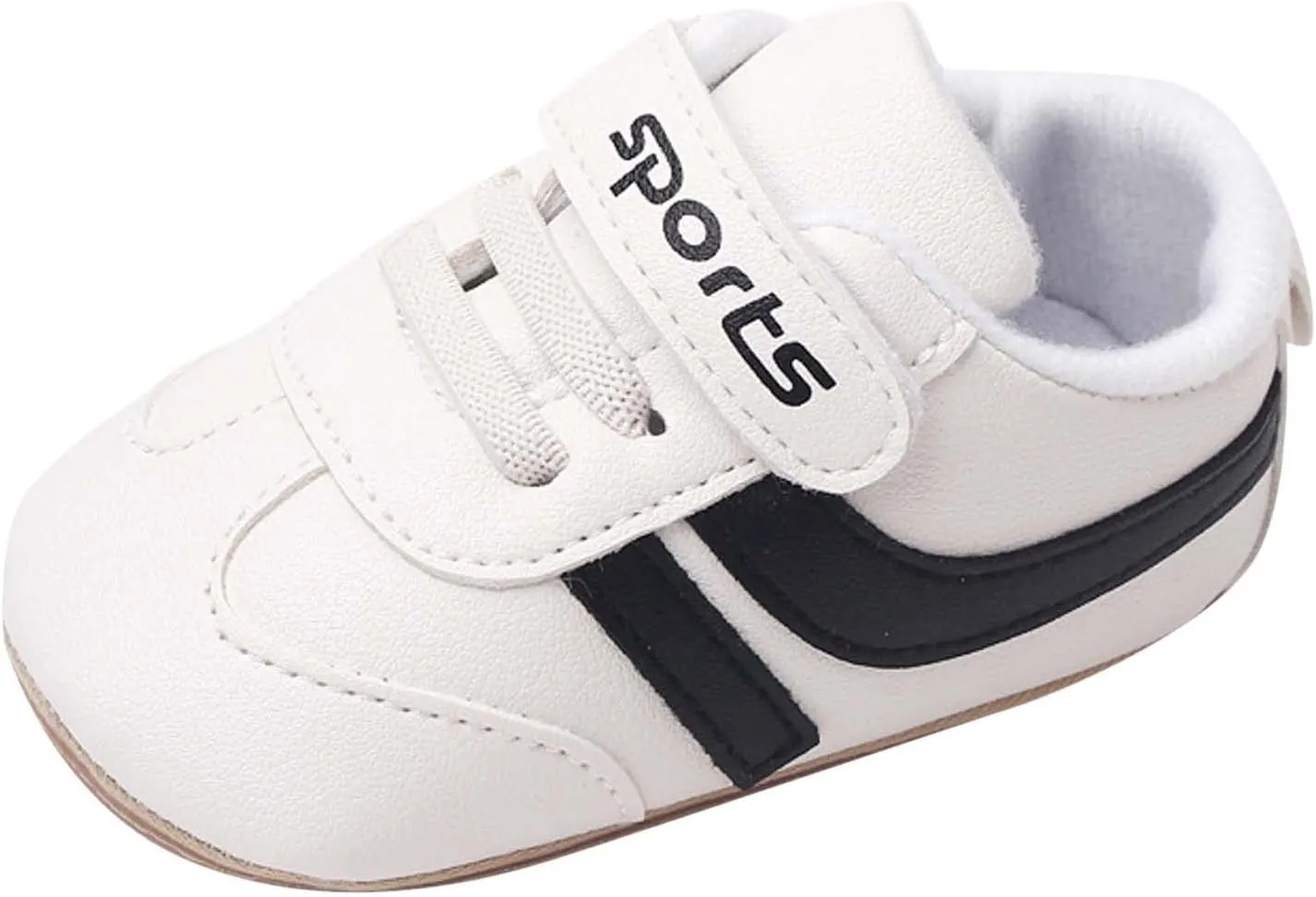 Baby Unisex Leather Sport Sneakers Infant Girls Boys Non-Slip Soft Sole Lightweight Platform First Walking Shoes