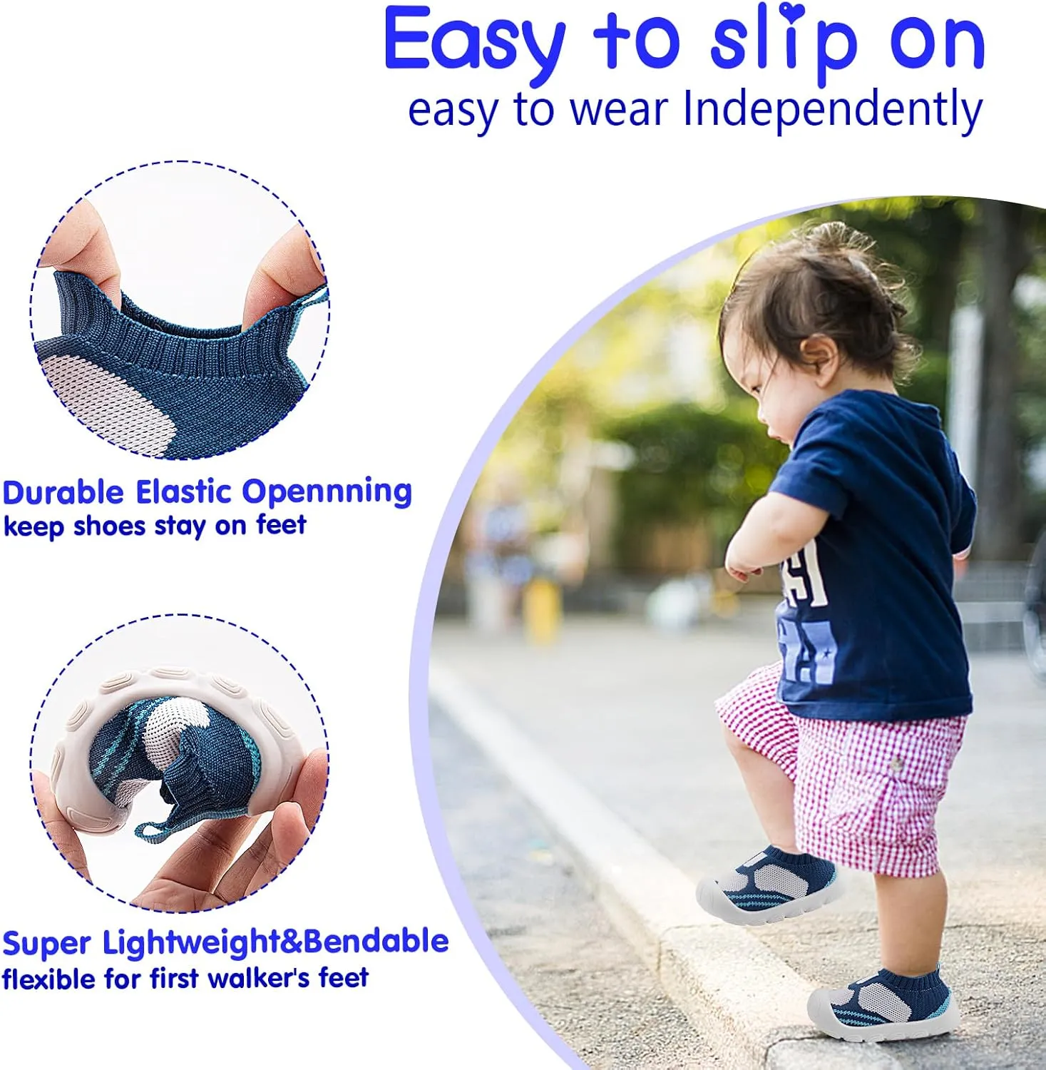 Baby Walking Shoes Toddler Girl Boy Soft Sole Breathable Cotton Canvas Shoes Infant Lightweight Non-Slip Safer Slip-on First Walkers Shoes Casual Tennis Wide Sneakers Rubber Soles Running Outdoor