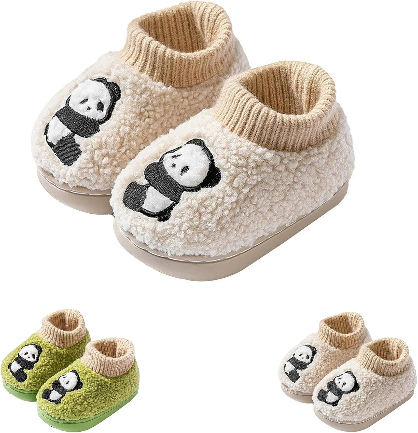 Baby Warm Winter First Walking Shoes Girls Boys Cute Panda Plush Fuzzy Soft Sole Non Slip Slippers Sandals Boy Size 9