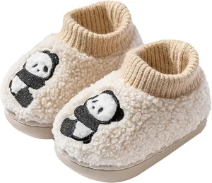 Baby Warm Winter First Walking Shoes Girls Boys Cute Panda Plush Fuzzy Soft Sole Non Slip Slippers Sandals Boy Size 9