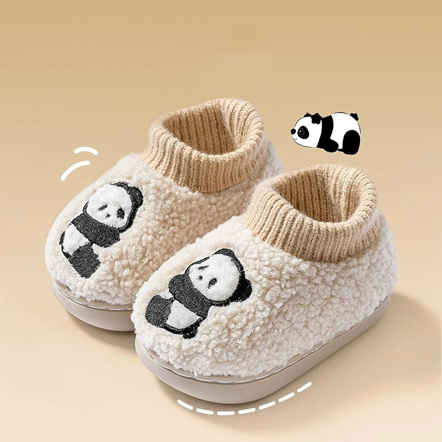 Baby Warm Winter First Walking Shoes Girls Boys Cute Panda Plush Fuzzy Soft Sole Non Slip Slippers Sandals Boy Size 9