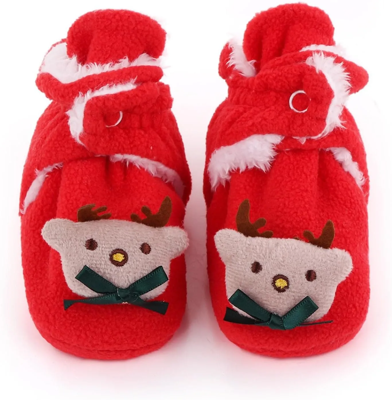 Baby Winter Shoes Infant Christmas Booties Soft Baby Santa Winter Warm Slippers Fur Lined Snow Boots Kids Shoes