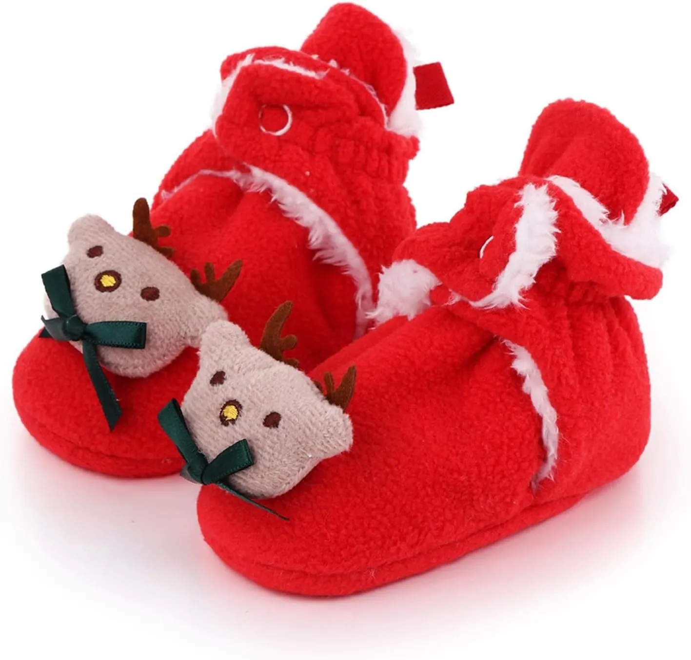 Baby Winter Shoes Infant Christmas Booties Soft Baby Santa Winter Warm Slippers Fur Lined Snow Boots Kids Shoes