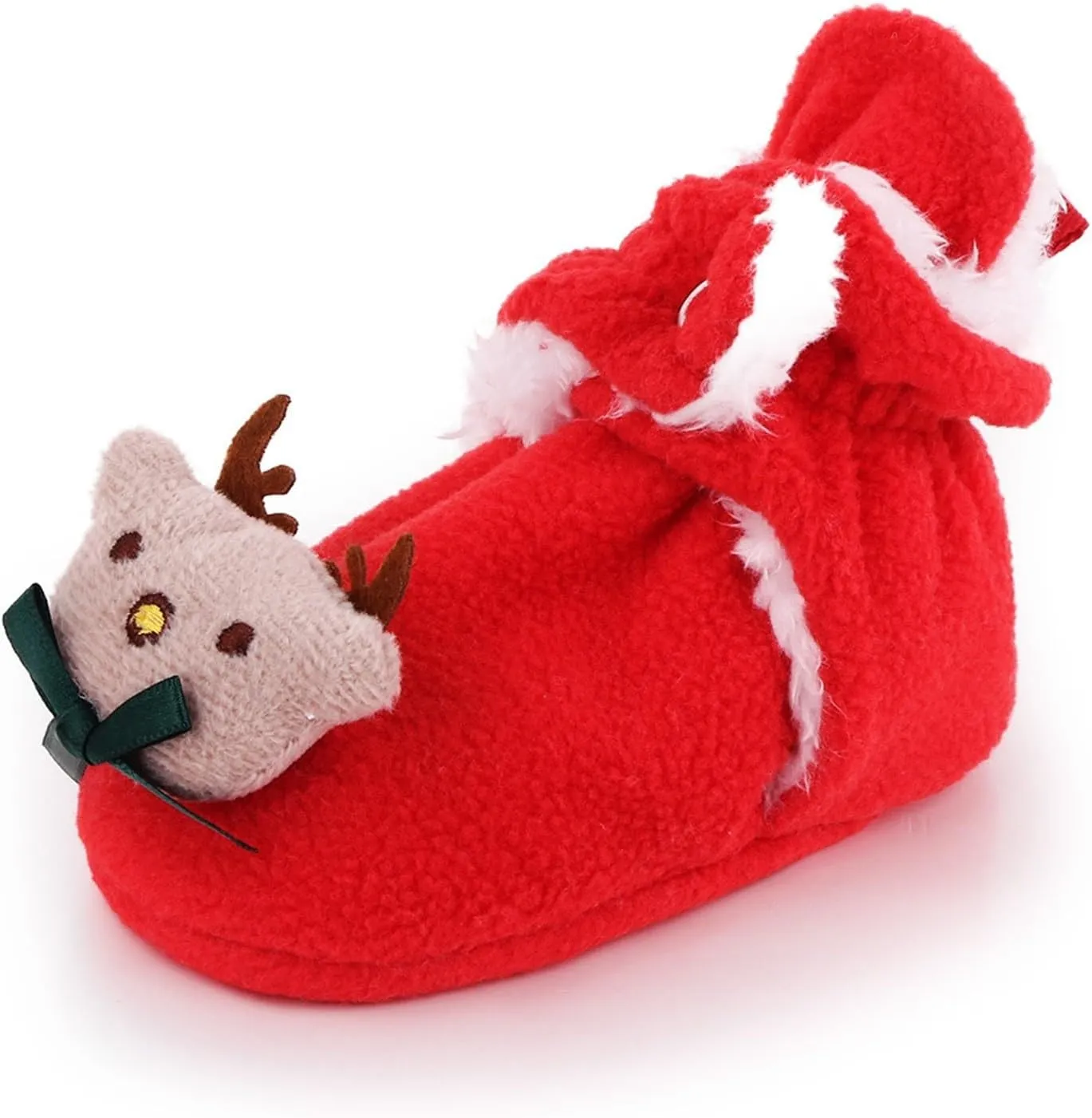Baby Winter Shoes Infant Christmas Booties Soft Baby Santa Winter Warm Slippers Fur Lined Snow Boots Kids Shoes