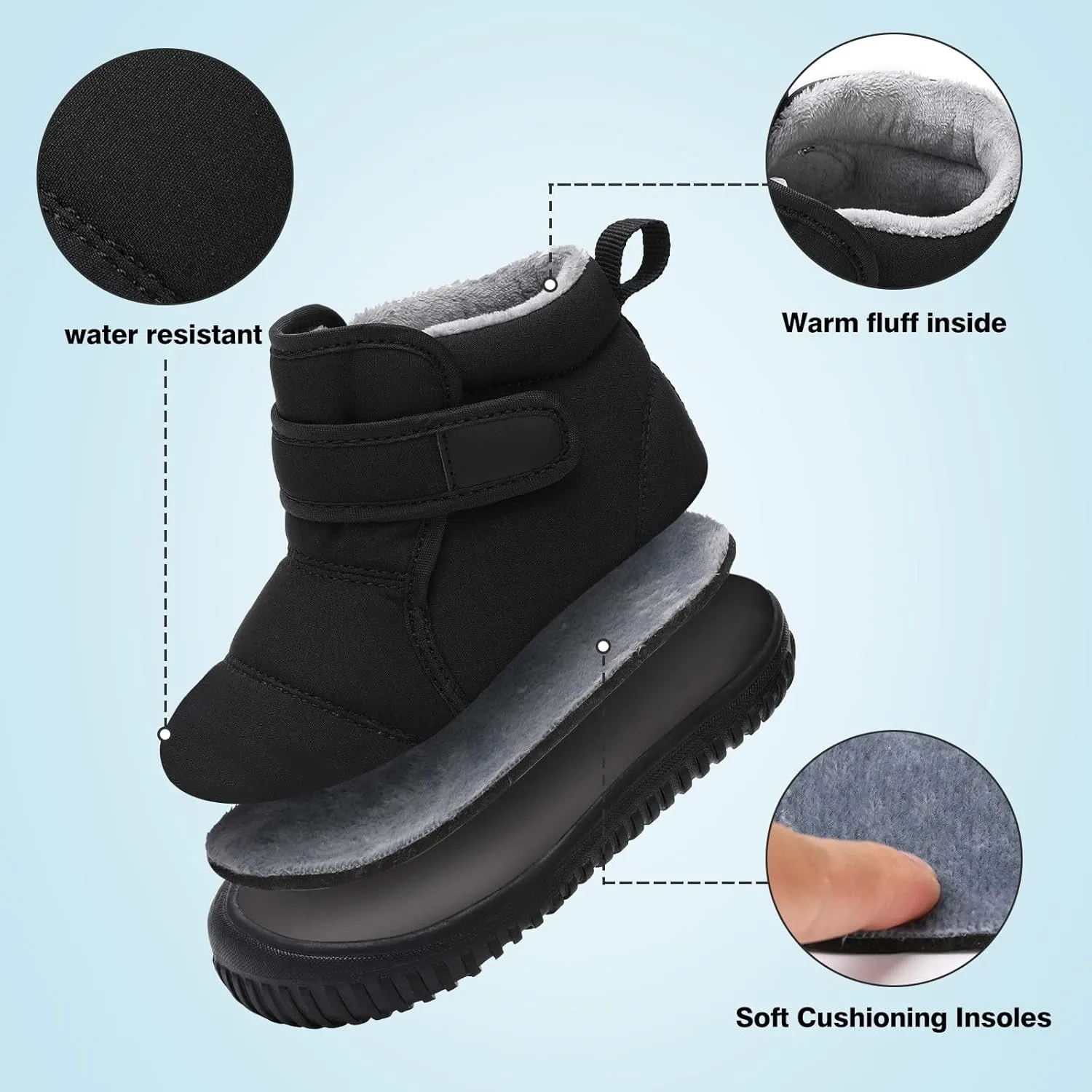Baby Winter Snow Boots for Infant Boys Girls Toddler Water-esistant Warm ining Soft Sole First Walking Shoes
