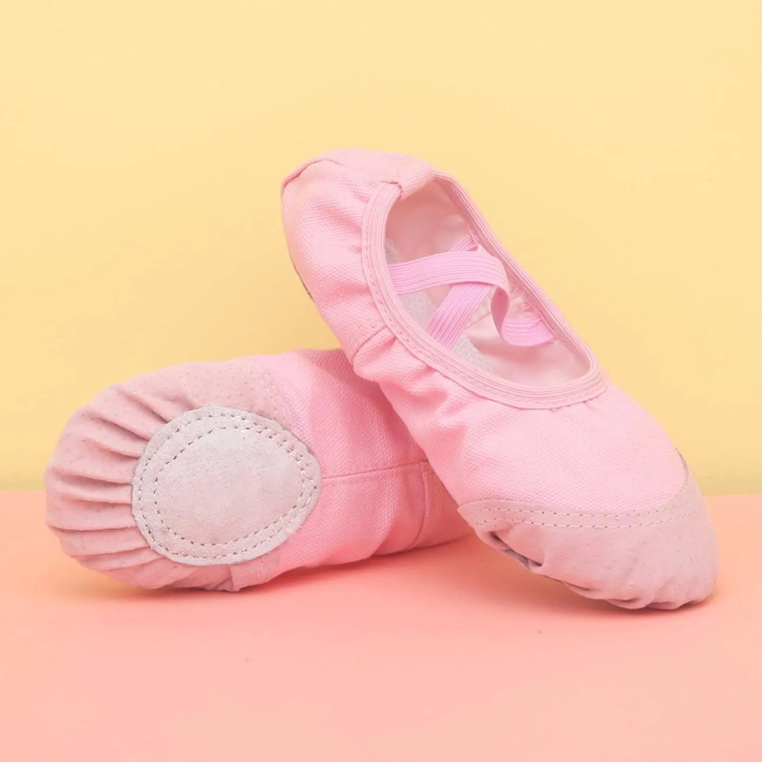 Ballet Shoes for Girls,Soft Leather Ballet Slippers No-Tie Warm Dance Yoga Practice Shoes for Toddler Girls