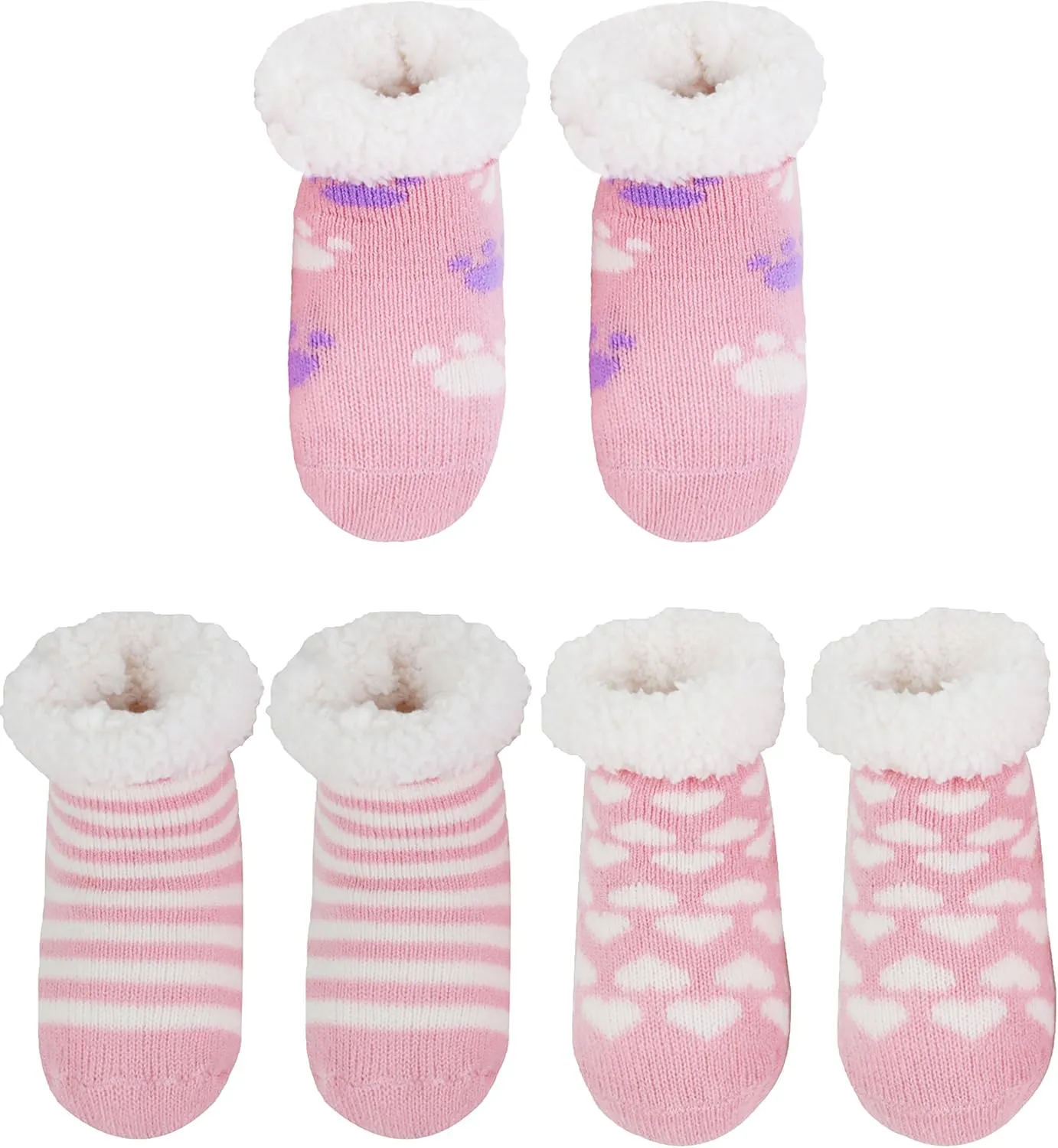 BambooMN Infants Toddler Soft Warm Plush Cozy Fuzzy Cartoon Animal Slippers Booties Socks Shoes