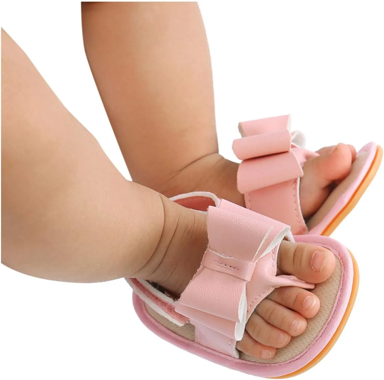 Big Girls Size 5 Sandals Rubber Bow Shoes Walking Soft Flat Non-Slip Sole Baby Sandals Boys Baby Booties Snaps