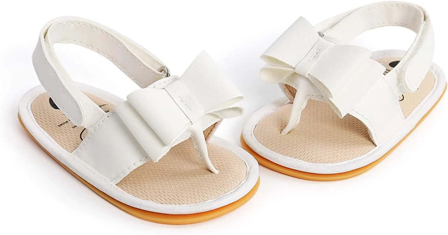 Big Girls Size 5 Sandals Rubber Bow Shoes Walking Soft Flat Non-Slip Sole Baby Sandals Boys Baby Booties Snaps