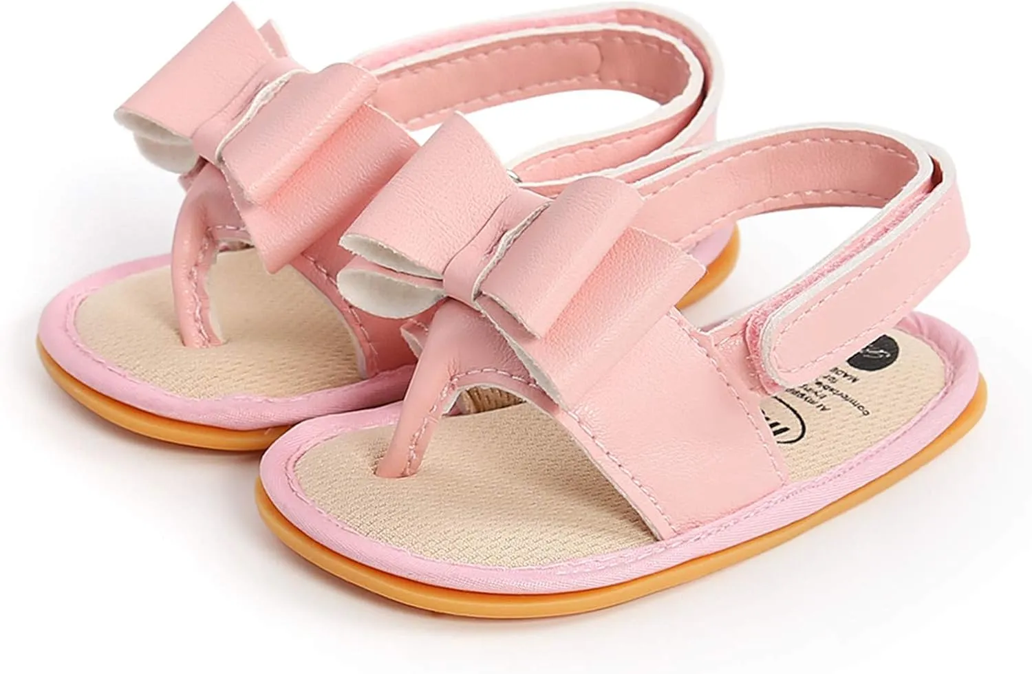 Big Girls Size 5 Sandals Rubber Bow Shoes Walking Soft Flat Non-Slip Sole Baby Sandals Boys Baby Booties Snaps