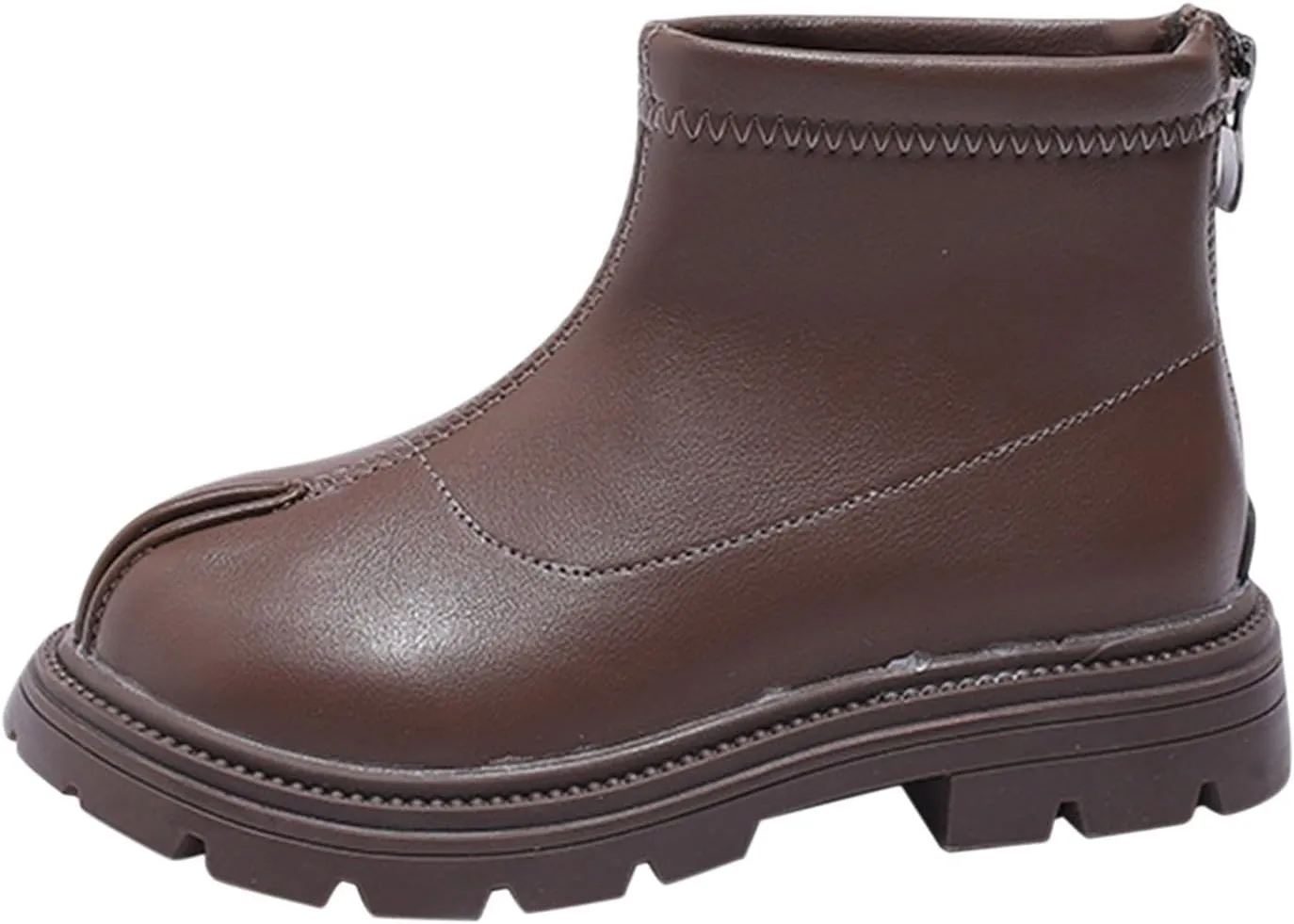 Black Platform Booties Girls Zipper Shoes Outdoor Warm Non Slip Soft Sole Booties Classic Water Proof Play Shoes