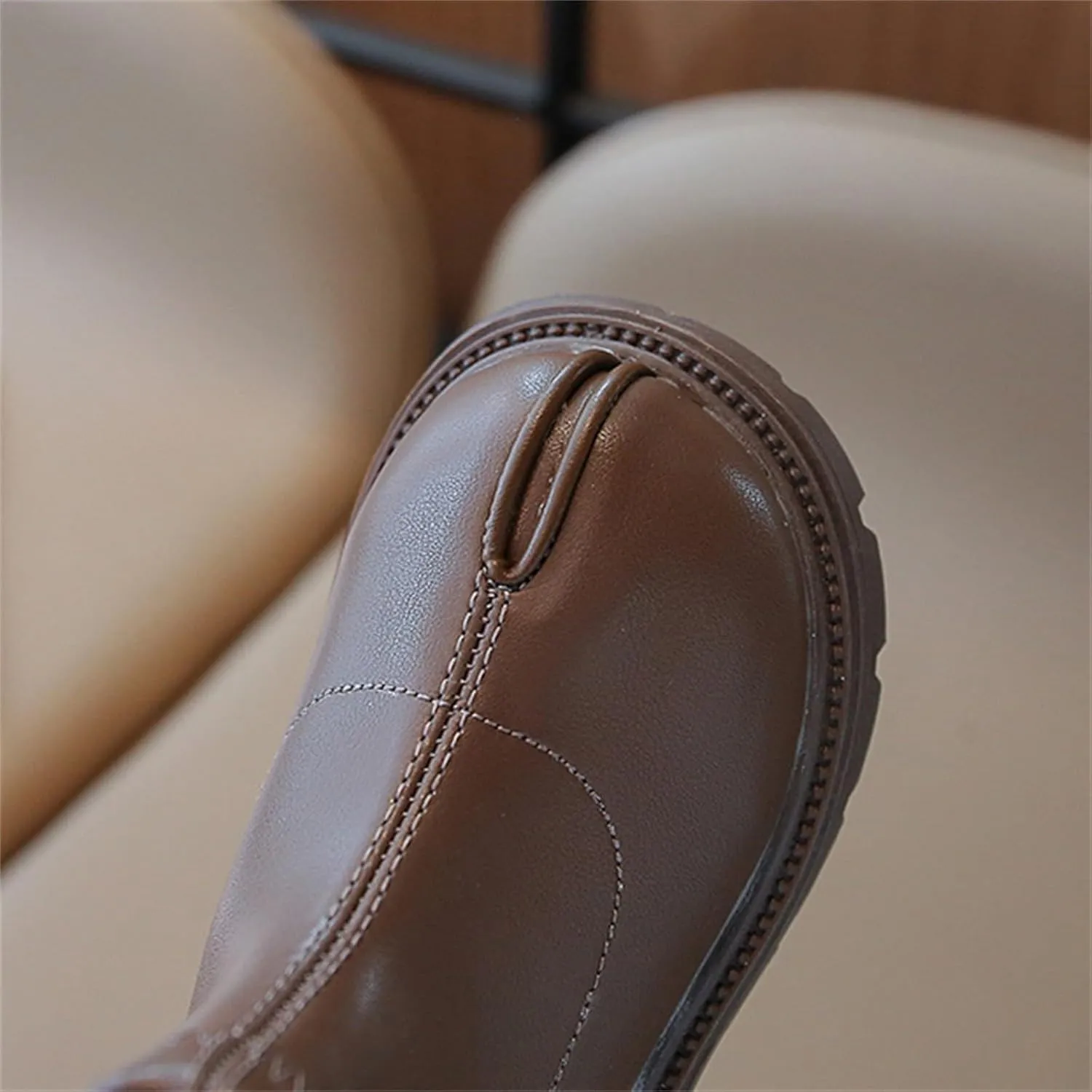 Black Platform Booties Girls Zipper Shoes Outdoor Warm Non Slip Soft Sole Booties Classic Water Proof Play Shoes