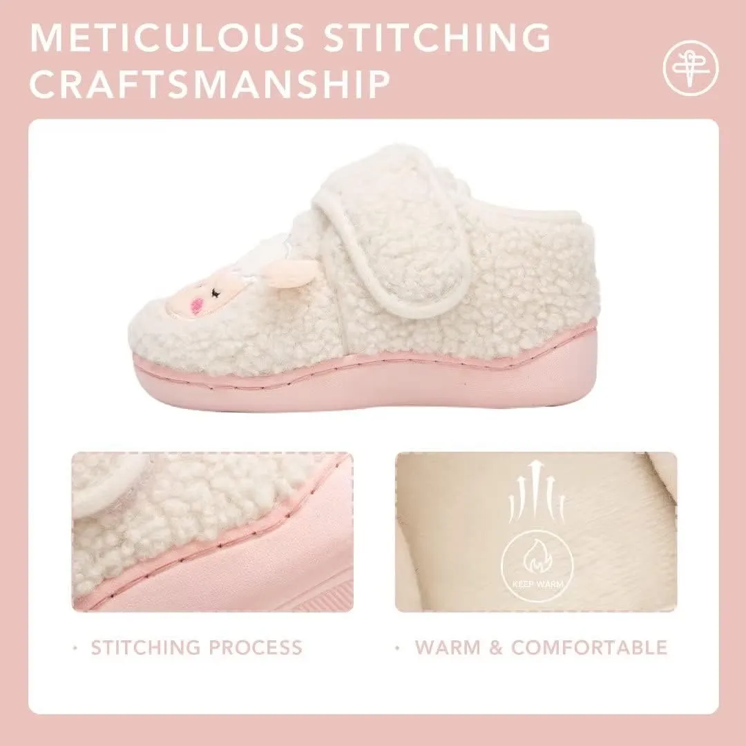 Boys Girls House Slippers Kids Warm Home Shoes Toddler Fuzzy Wool-Like House Shoes Indoor Outdoor Slippers