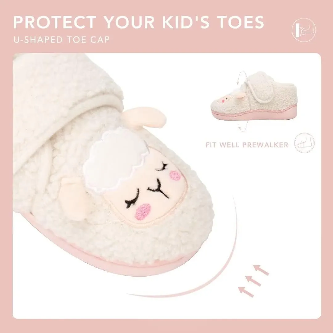 Boys Girls House Slippers Kids Warm Home Shoes Toddler Fuzzy Wool-Like House Shoes Indoor Outdoor Slippers
