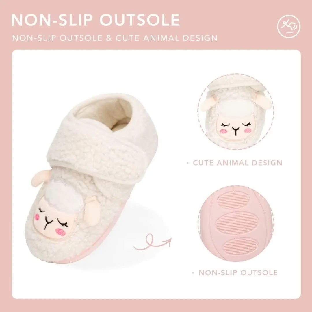Boys Girls House Slippers Kids Warm Home Shoes Toddler Fuzzy Wool-Like House Shoes Indoor Outdoor Slippers
