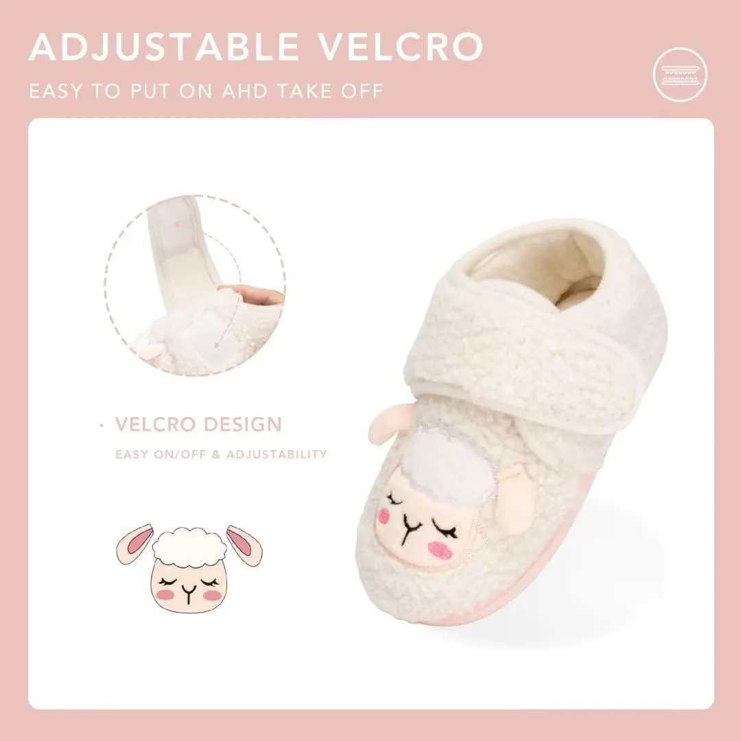 Boys Girls House Slippers Kids Warm Home Shoes Toddler Fuzzy Wool-Like House Shoes Indoor Outdoor Slippers