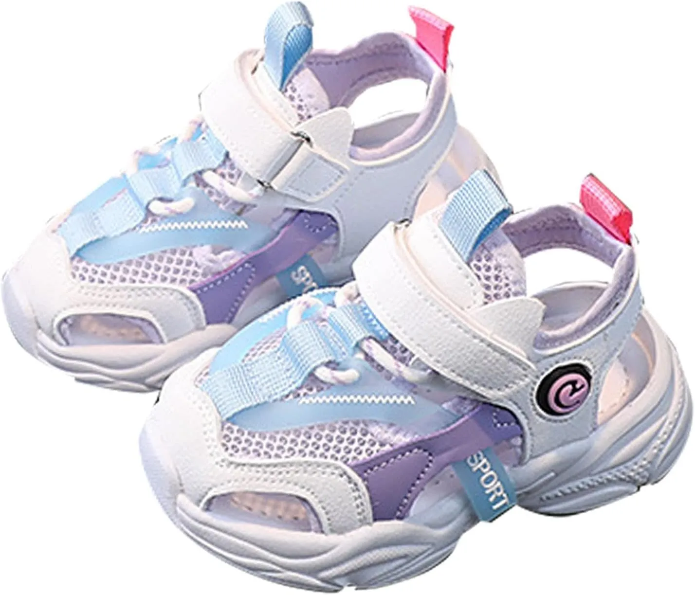 Boys' Girls' Sports Sneakers Toddler Lightweight Mesh Breathable Walking Sneakers Lace Up Soft Soles Sports Shoes (Beige, 6.5 Infant)