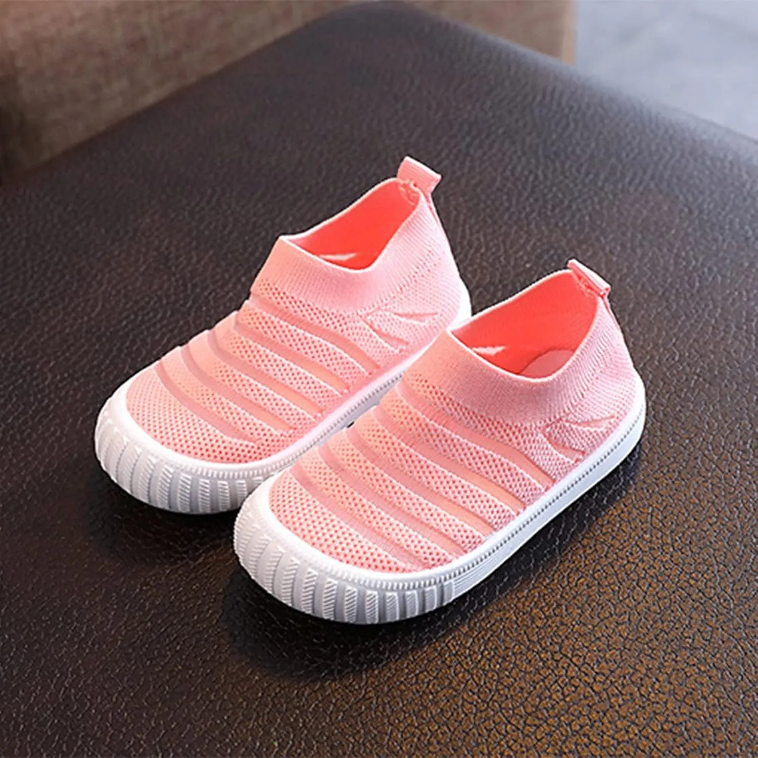 Boys' Sneakers Girls Summer Sneakers Flying Woven Mesh Breathable Comfortable Flat Casual Cute Shoes Black Sneakers