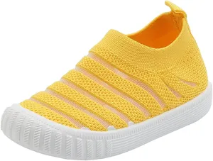 Boys' Sneakers Girls Summer Sneakers Flying Woven Mesh Breathable Comfortable Flat Casual Cute Shoes Black Sneakers