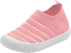 Boys' Sneakers Girls Summer Sneakers Flying Woven Mesh Breathable Comfortable Flat Casual Cute Shoes Black Sneakers