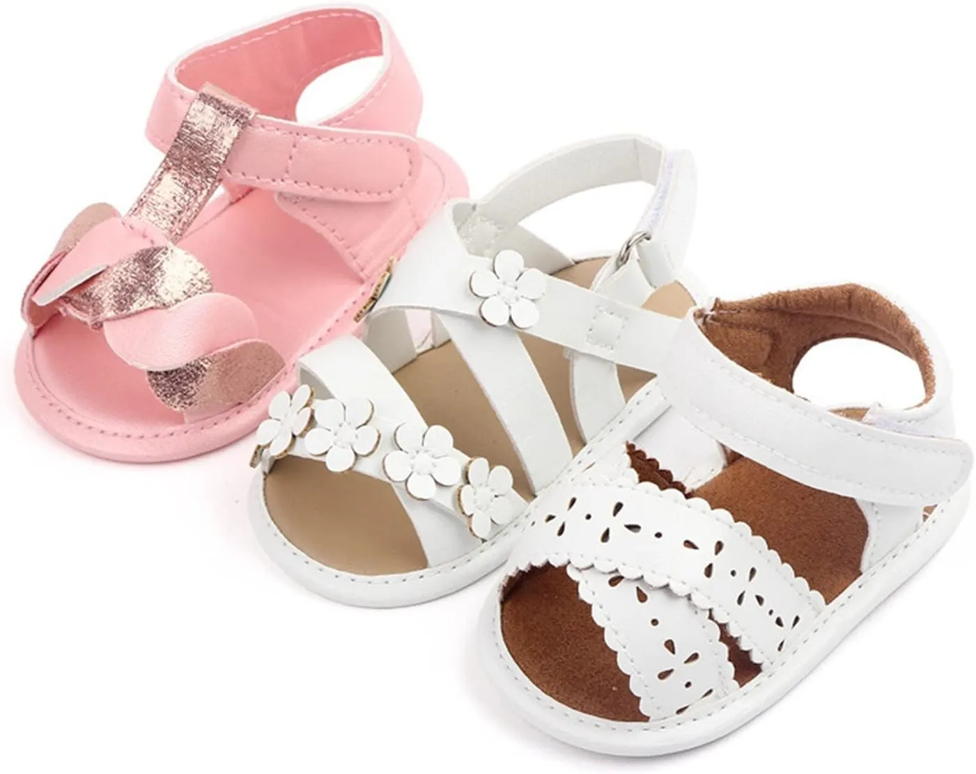 Boys Summer Sandals Infant Summer Girls Sandals Baby Newborn Cute Flowers Walking Flat Shoes Non Slip Baby Shoes