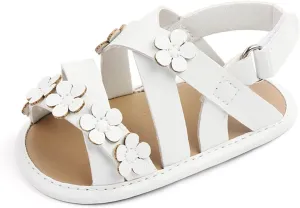 Boys Summer Sandals Infant Summer Girls Sandals Baby Newborn Cute Flowers Walking Flat Shoes Non Slip Baby Shoes