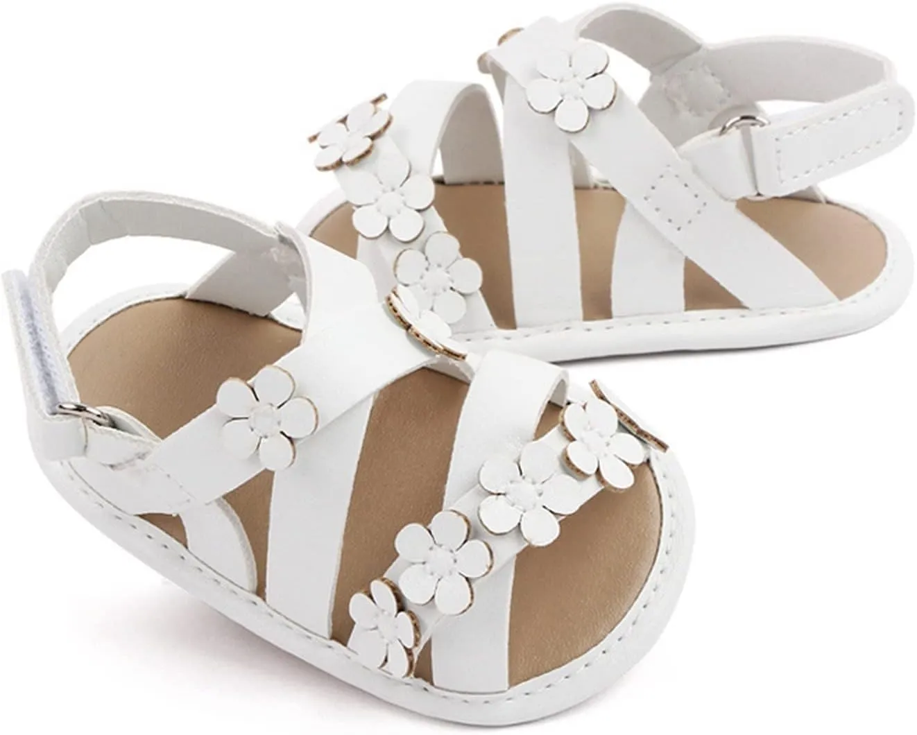 Boys Summer Sandals Infant Summer Girls Sandals Baby Newborn Cute Flowers Walking Flat Shoes Non Slip Baby Shoes
