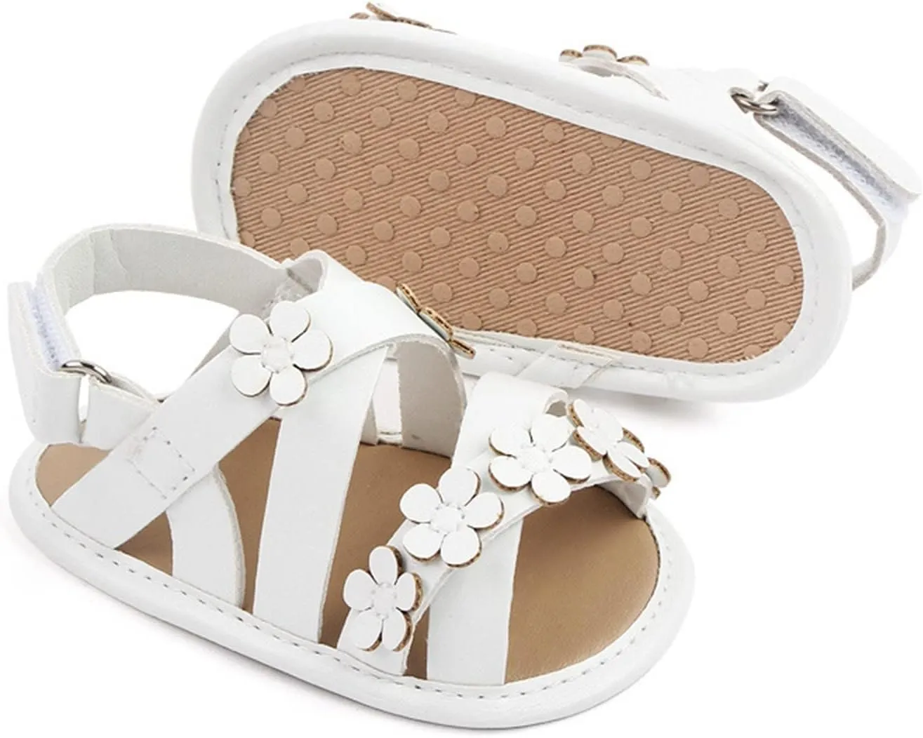 Boys Summer Sandals Infant Summer Girls Sandals Baby Newborn Cute Flowers Walking Flat Shoes Non Slip Baby Shoes